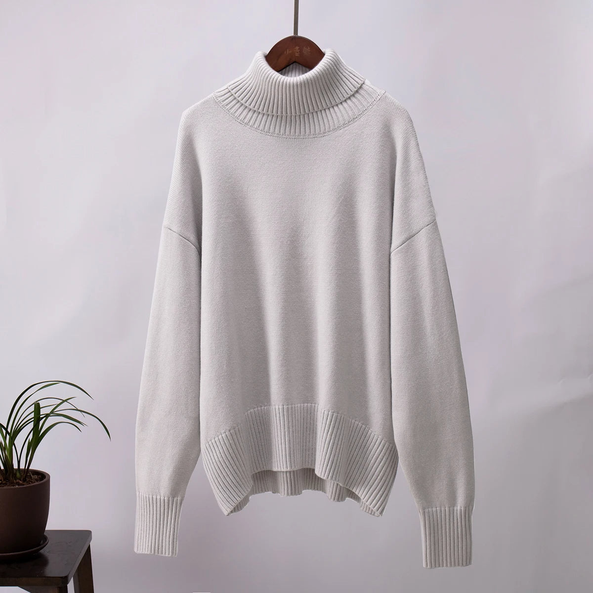 Lena - Damen-Oversized Rollkragenpullover | Warm, Stilvoll, Gemütlich