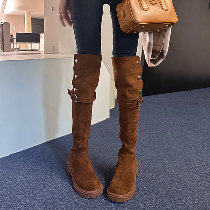 Sophie - Damen-Overknee-Stiefel | Stilvoll, Robuste Materialien, Modischer Look