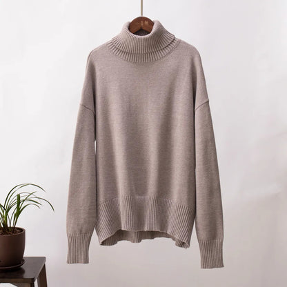 Lena - Damen-Oversized Rollkragenpullover | Warm, Stilvoll, Gemütlich