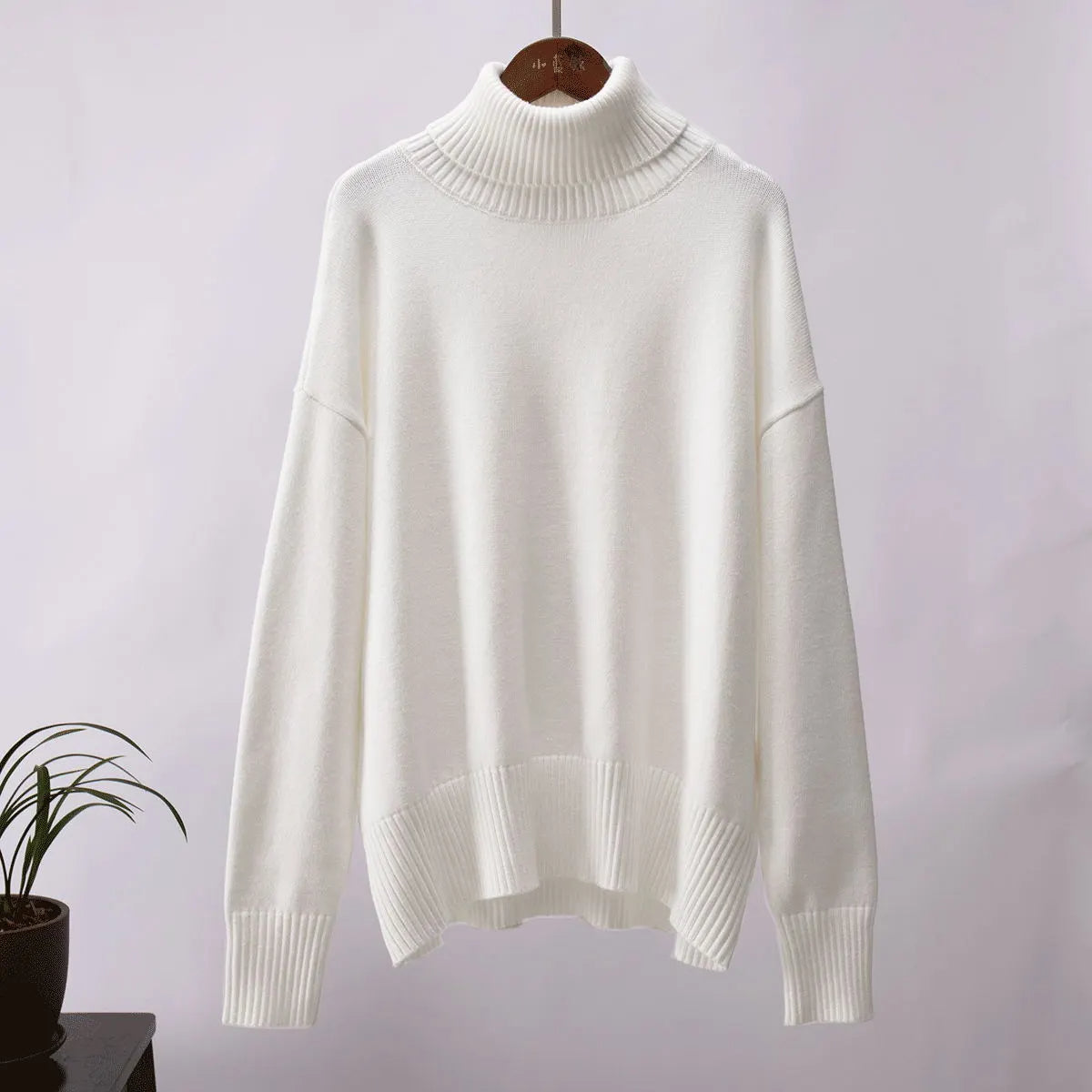 Lena - Damen-Oversized Rollkragenpullover | Warm, Stilvoll, Gemütlich