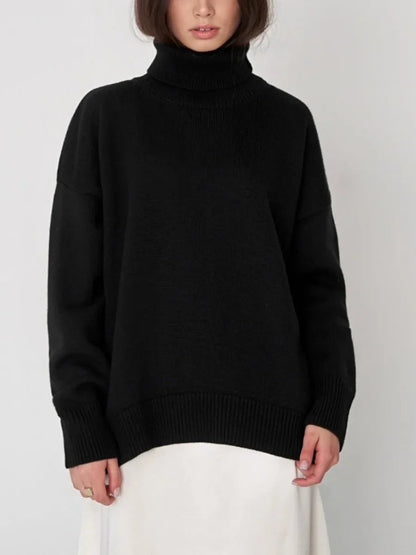 Lena - Damen-Oversized Rollkragenpullover | Warm, Stilvoll, Gemütlich