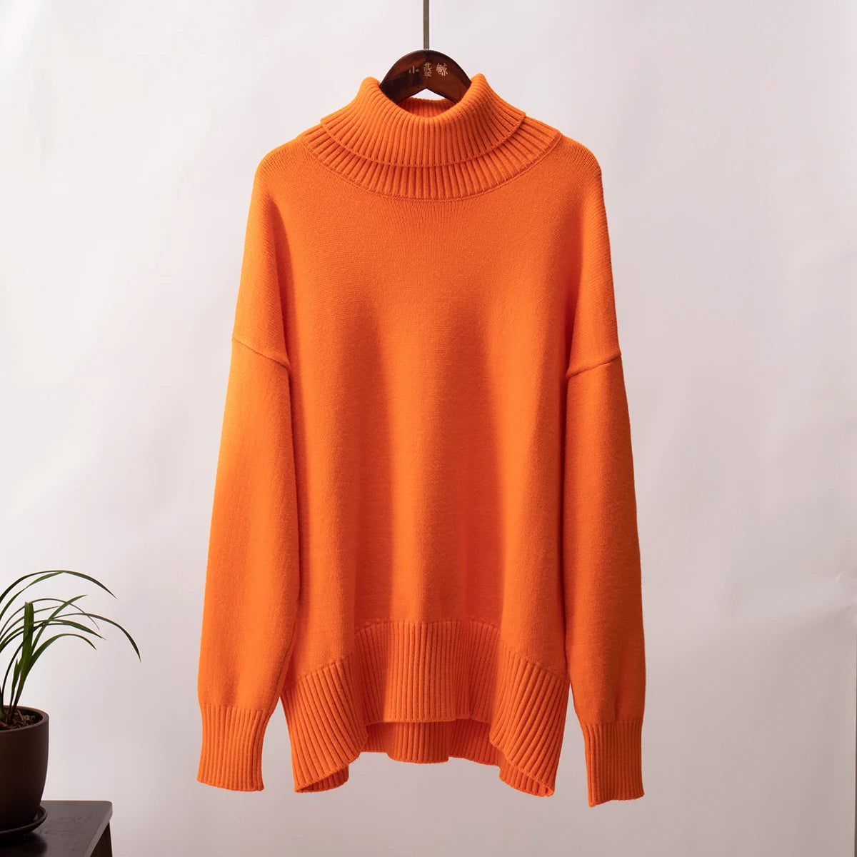 Lena - Damen-Oversized Rollkragenpullover | Warm, Stilvoll, Gemütlich