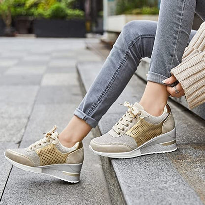 Lena - Damen-Sneaker mit Keilabsatz | Stilvoll, Bequem, Trendy