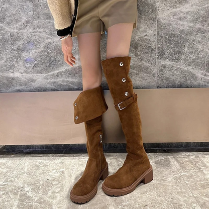 Sophie - Damen-Overknee-Stiefel | Stilvoll, Robuste Materialien, Modischer Look