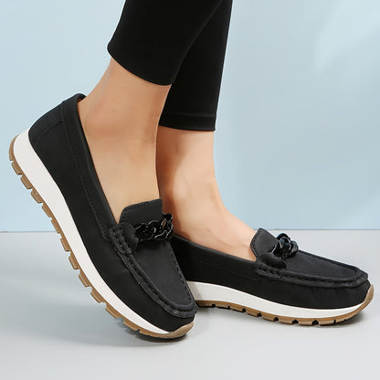 Lena - Damen-Slip-On-Loafer | Stilvoll, Komfortabel, Mit Kettendetail