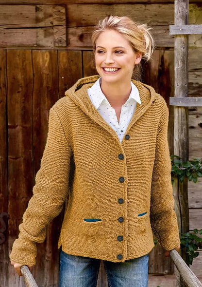 Lena - Damen-Strickjacke mit Kapuze | Bequem, Stylisch, Vielseitig