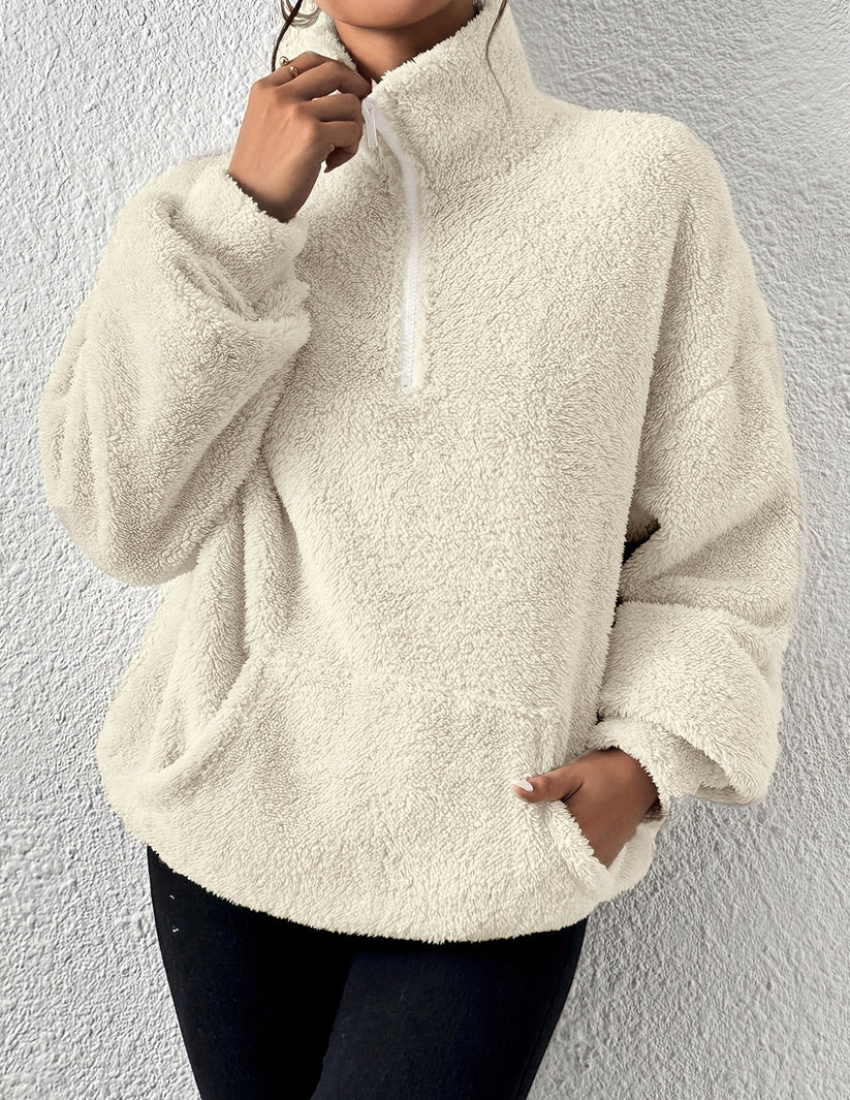 Mia - Damen-Fleece-Pullover | Flauschig, Warm, Gemütlich