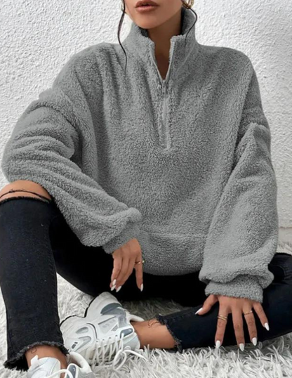 Mia - Damen-Fleece-Pullover | Flauschig, Warm, Gemütlich