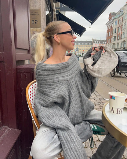 Sophie - Damen-Off-Shoulder Pullover | Leger, Trendig, Perfekt für jeden Anlass