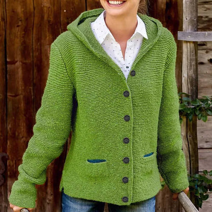 Lena - Damen-Strickjacke mit Kapuze | Bequem, Stylisch, Vielseitig