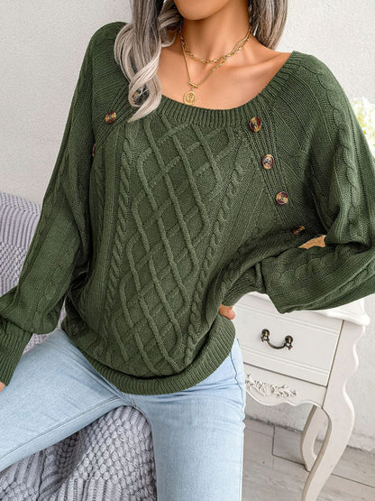 Lena - Damen-Pullover mit Knöpfen | Stilvoll, Gemütlich, Vielseitig