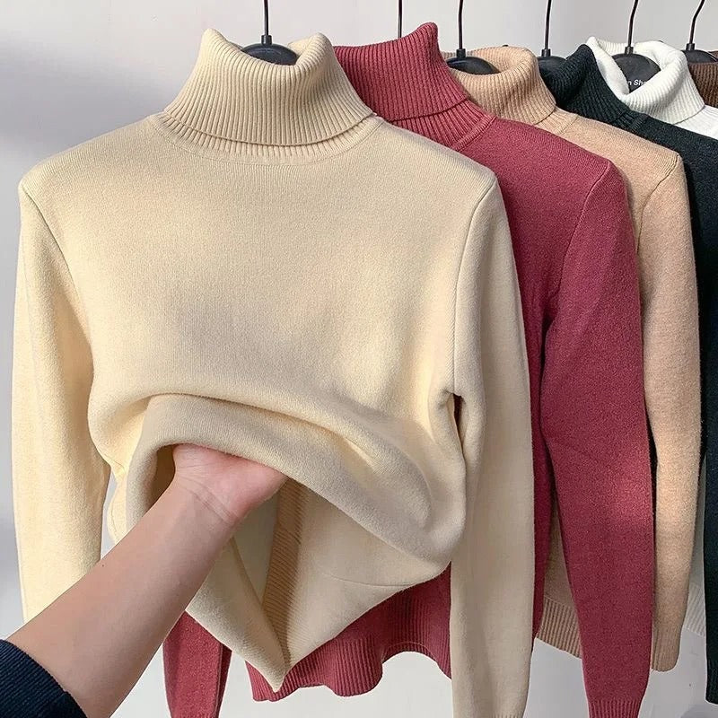 Lena - Damen-Pullover mit hohem Kragen | Eleganter, Gemütlicher, Zeitloser Stil