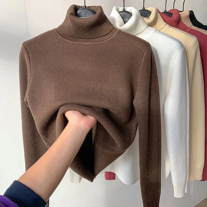 Lena - Damen-Pullover mit hohem Kragen | Eleganter, Gemütlicher, Zeitloser Stil